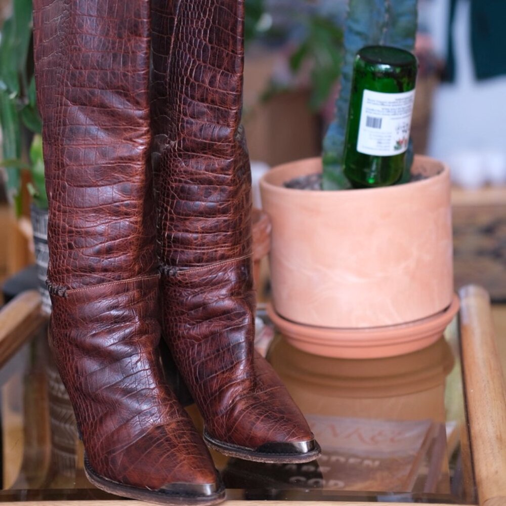Free People Women’s Brown Leather Boots | 7.5